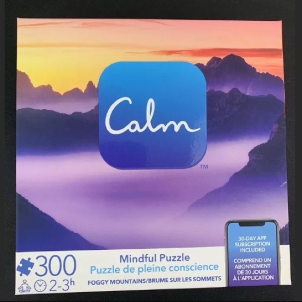 Calm Mindful 300 Piece Puzzle Foggy Mountains Scenery Set.